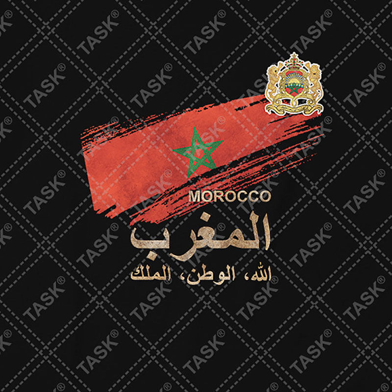 无界摩洛哥王国morocco国旗标志短袖男女国家复古t恤