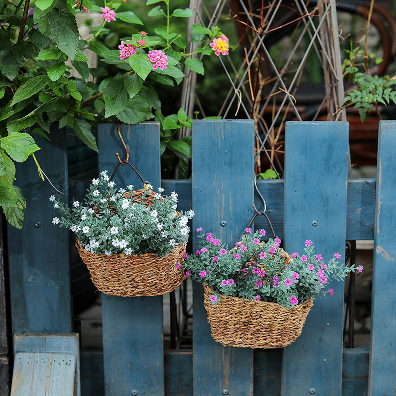 悬挂花篮摆件幼儿园森系植物户外装饰园区景观摆件