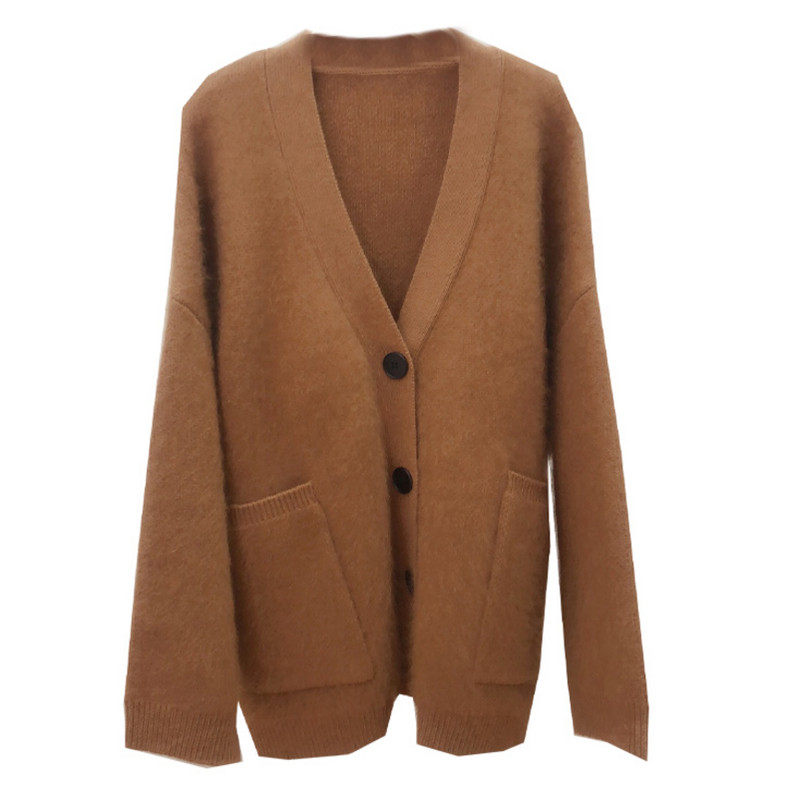 ktwo天使名妆加厚羊毛鹤绒针织开衫女冬季新款毛针织衫