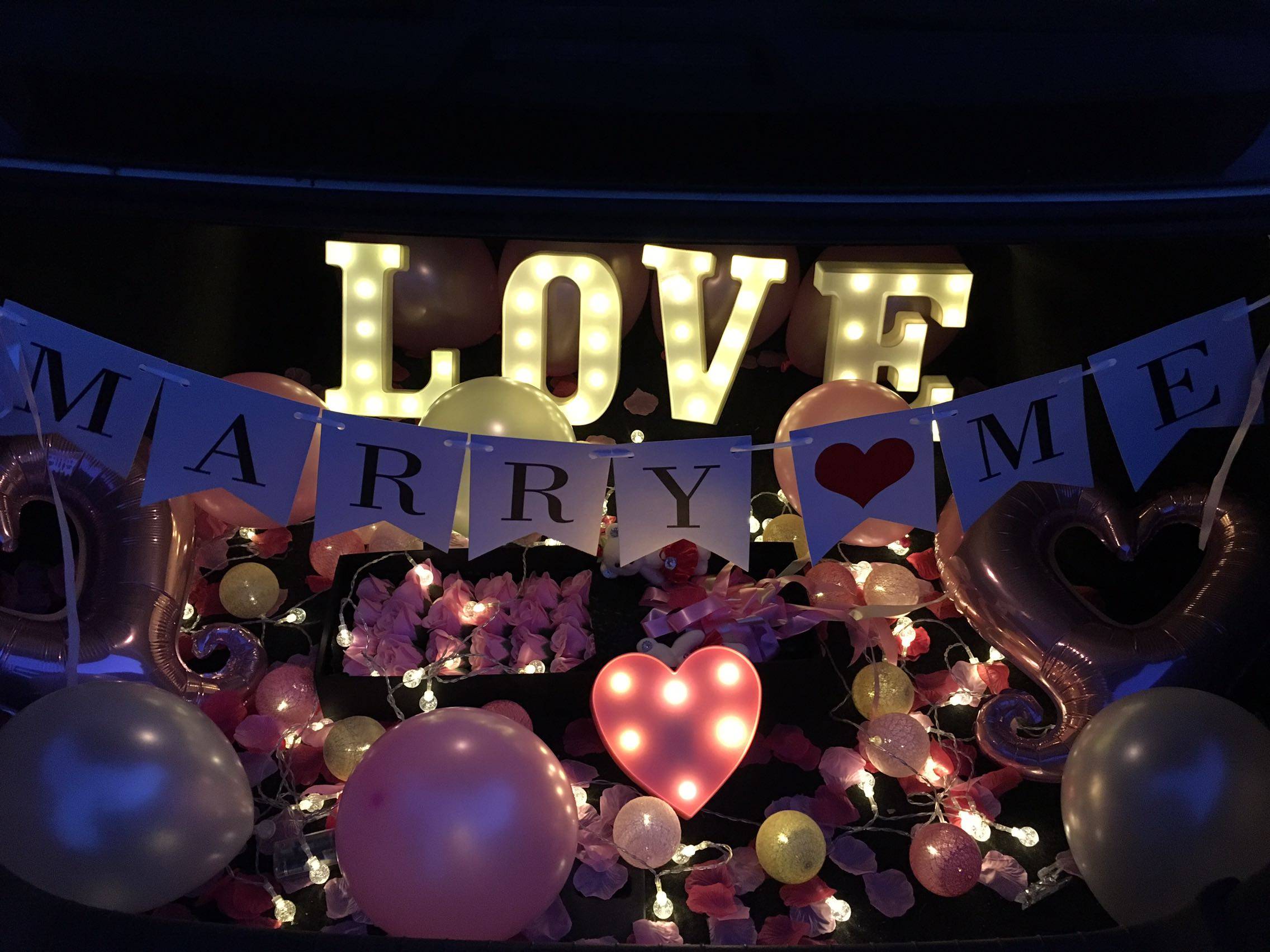 求婚loveyou生日拉旗marryme拉花横幅场景节日装扮用品