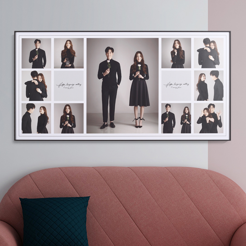 照片做成相框挂墙定制婚纱照放大拼图细窄北欧相框