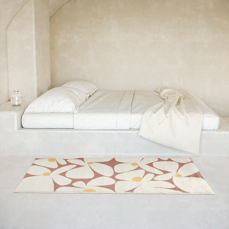 宿心现代简约ins地毯卧室床边花瓣少女地垫家用地毯