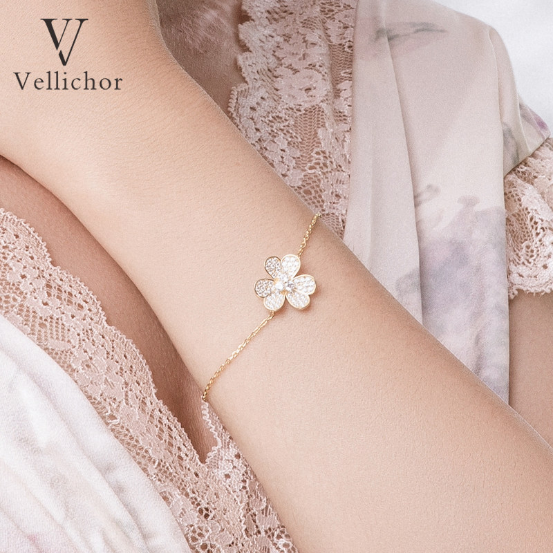 不褪色小众设计轻奢三叶草手链s925纯银锁骨ins手链