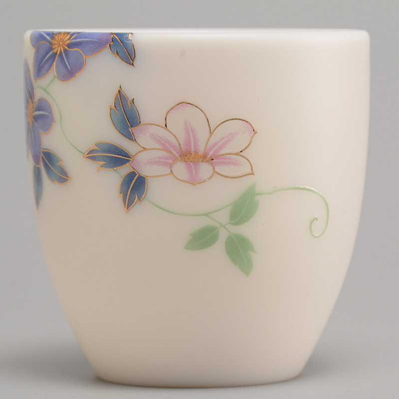 茶杯陶瓷白瓷品茗闻香手工手绘整套茶具茶杯