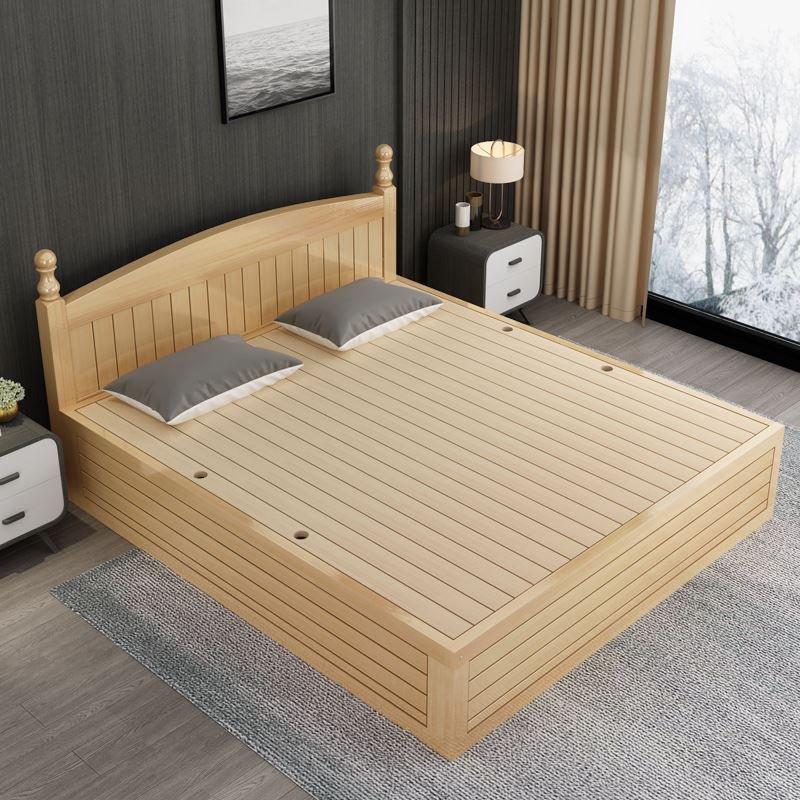 箱体地台实木高箱储物床松木榻榻米简约收纳床板实木床