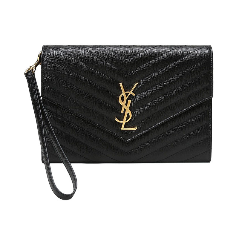 ysl圣罗兰官网正品女包黑色皮革经典logo标识女士包袋