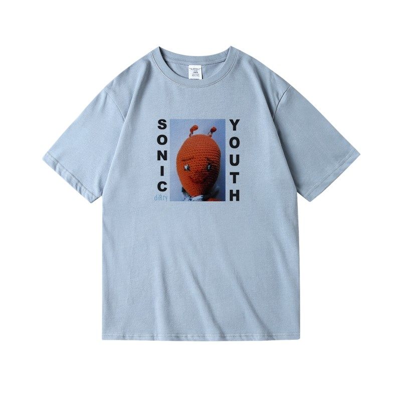 宽松美式青年音速sonicyouth摇滚乐队复古纯棉夏美式男女t恤