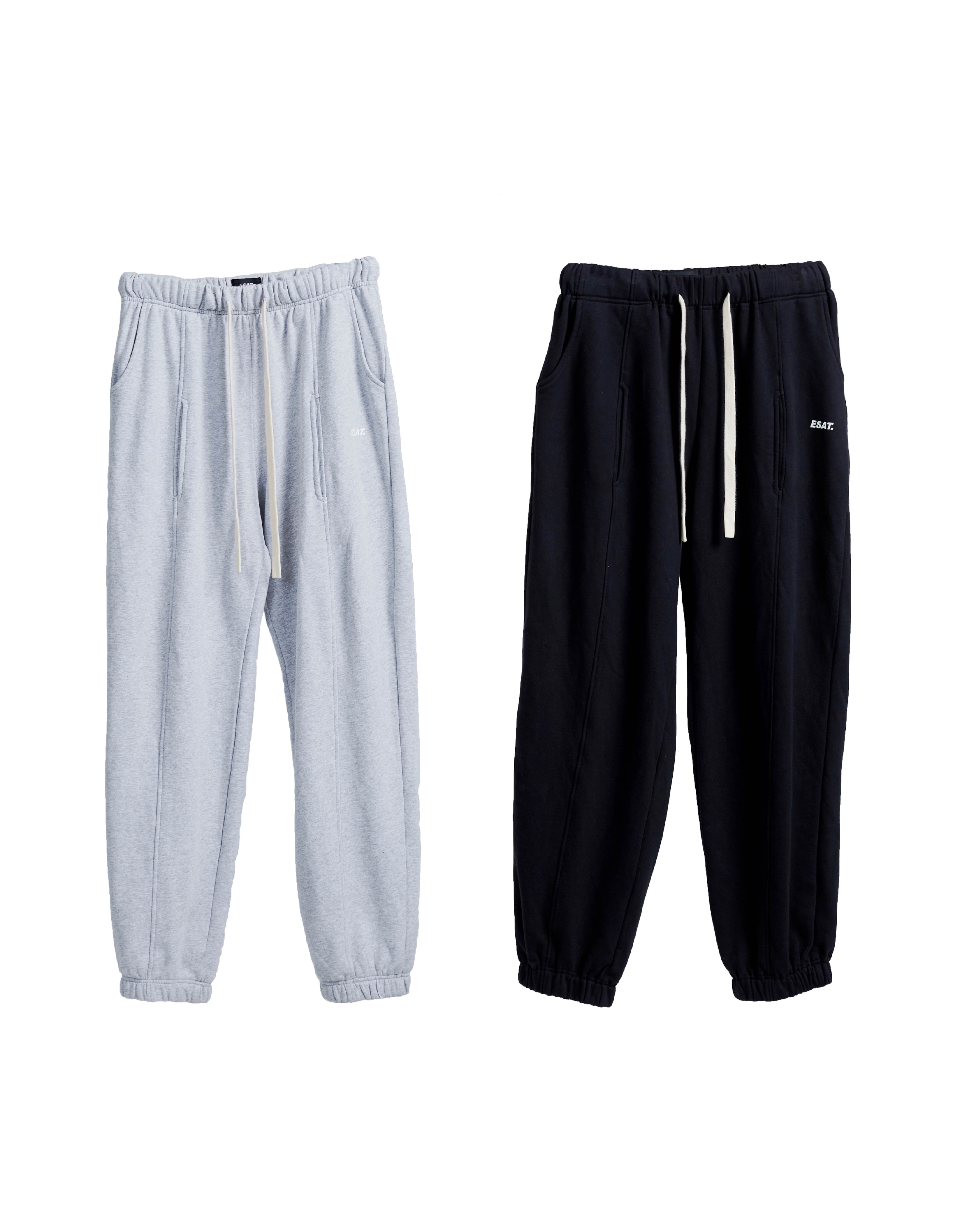 esataw灰色百搭宽松束口直筒休闲抽绳卫裤卫裤