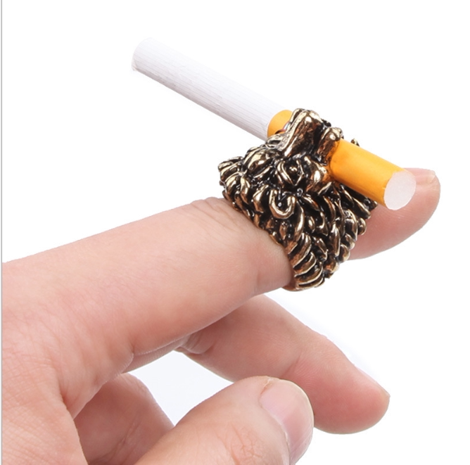 戒指抽烟指环创意狮子王支架夹子男士夹烟烟托戒指