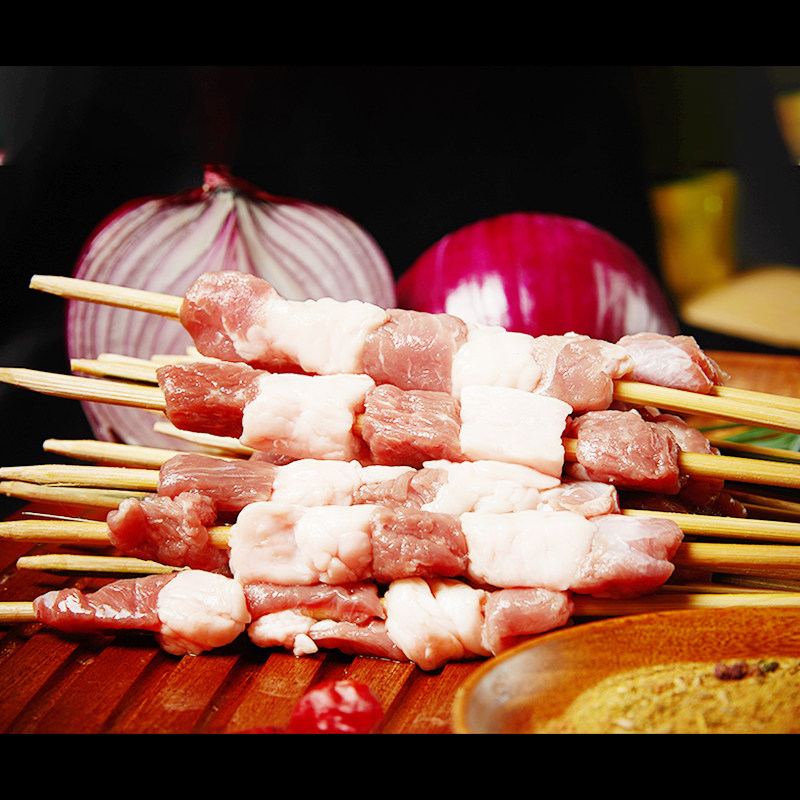 内蒙古生鲜原味羊肉串半成品新鲜蒙古大串商用家庭羊肉串