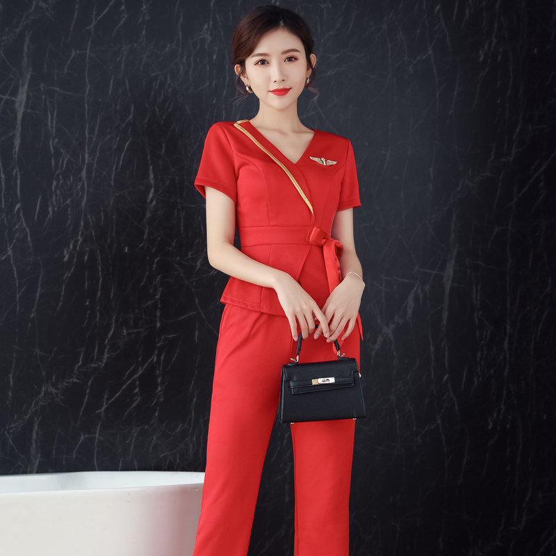 足浴服装养生工作服女足足疗新款2021显瘦洗浴酒店工作制服