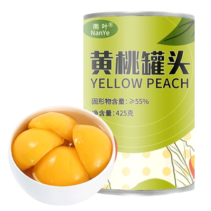 南叶 黄桃罐头425g*4罐砀山水果罐头烘焙糖水黄桃瓣水果罐头整箱
