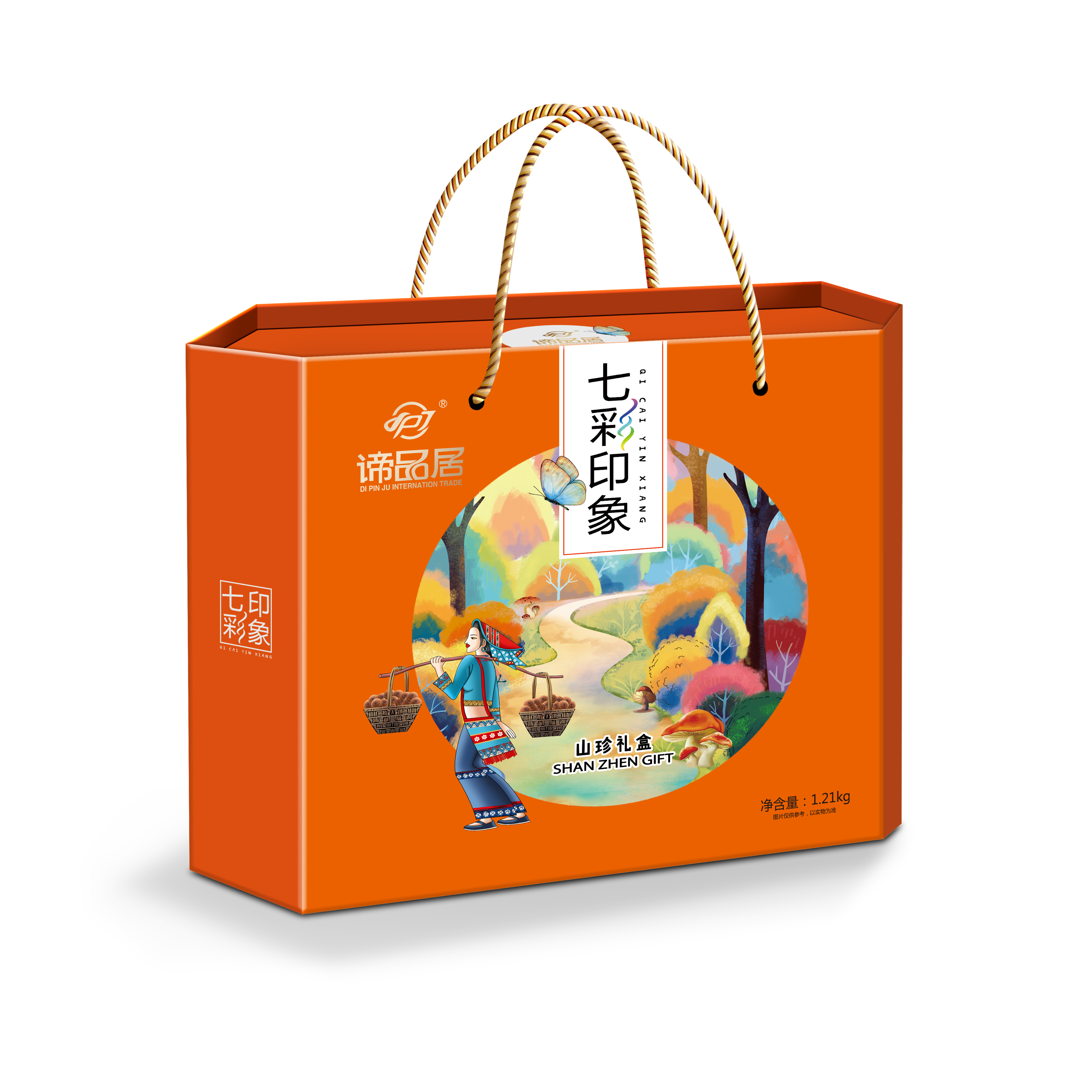 品居干菌礼盒野山山珍七彩印象南北干货组合中秋大礼包其它干货