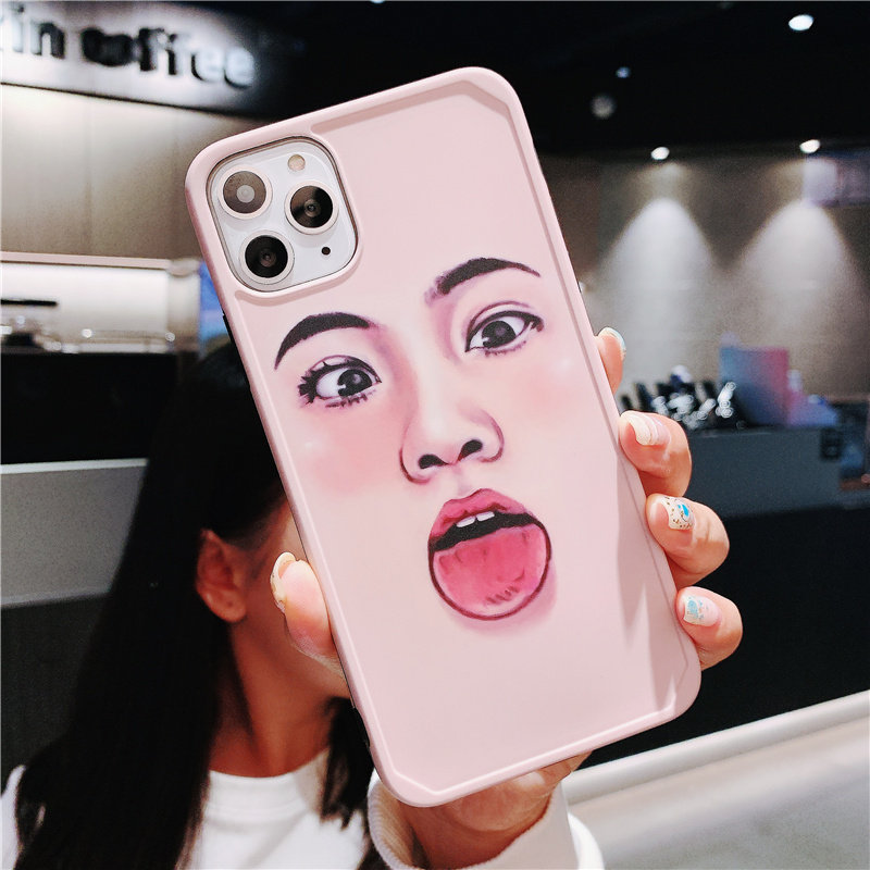 ins网红自拍挡脸搞怪表情iphone11pro max苹果x/xs/xr手机壳7p/8plus