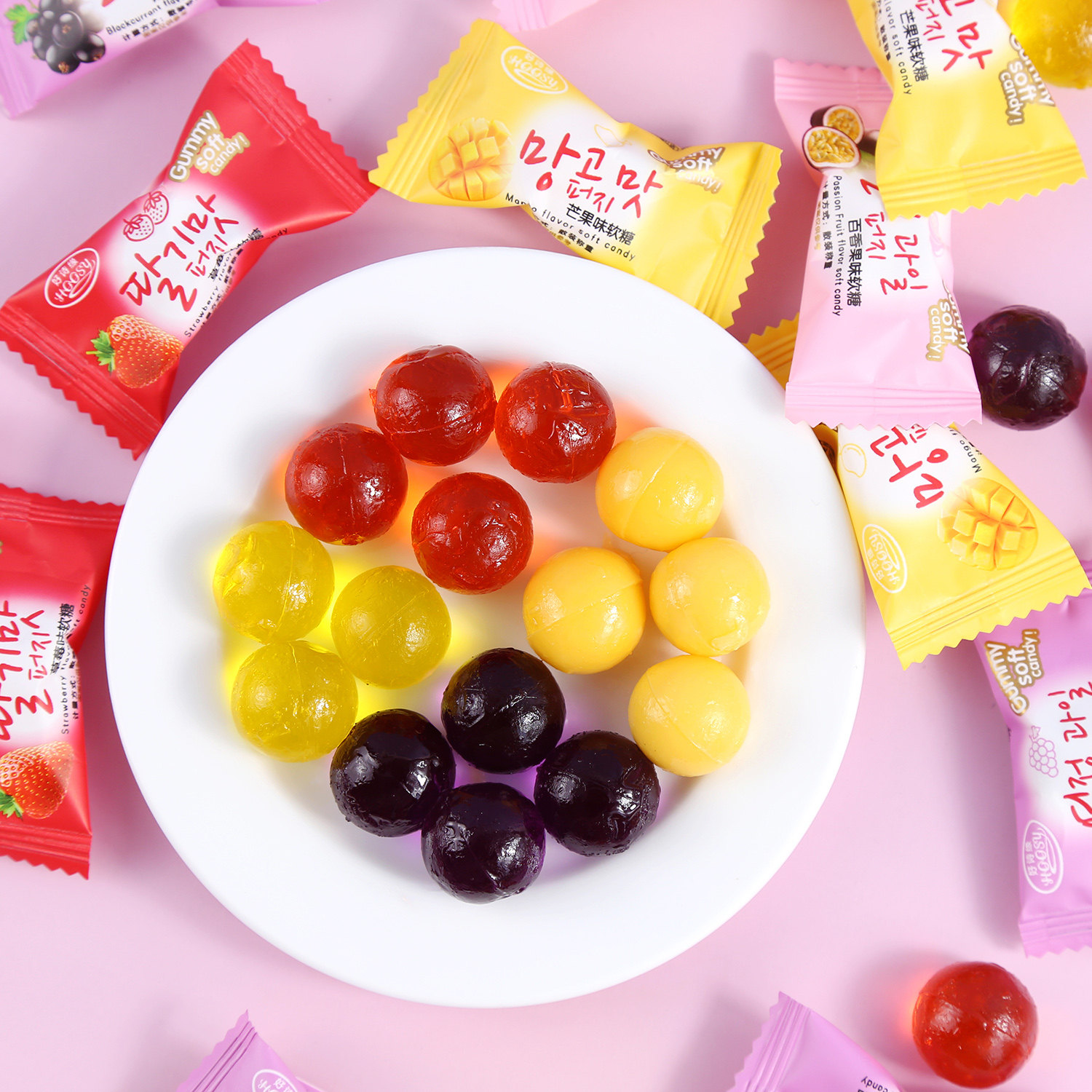 韩式水晶果味软糖408g年货结婚婚庆喜糖办公室传统糖果