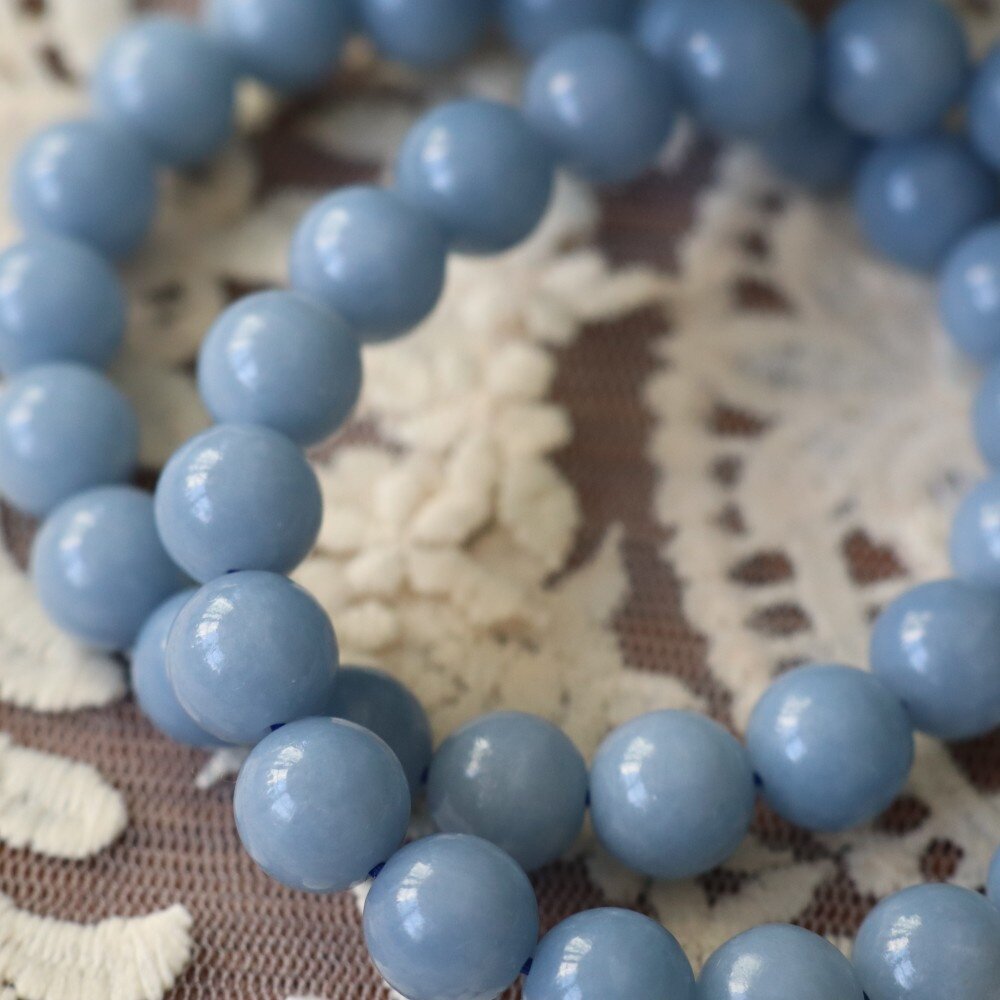 灵物约成天然水晶天使石石膏石膏手链手串手链