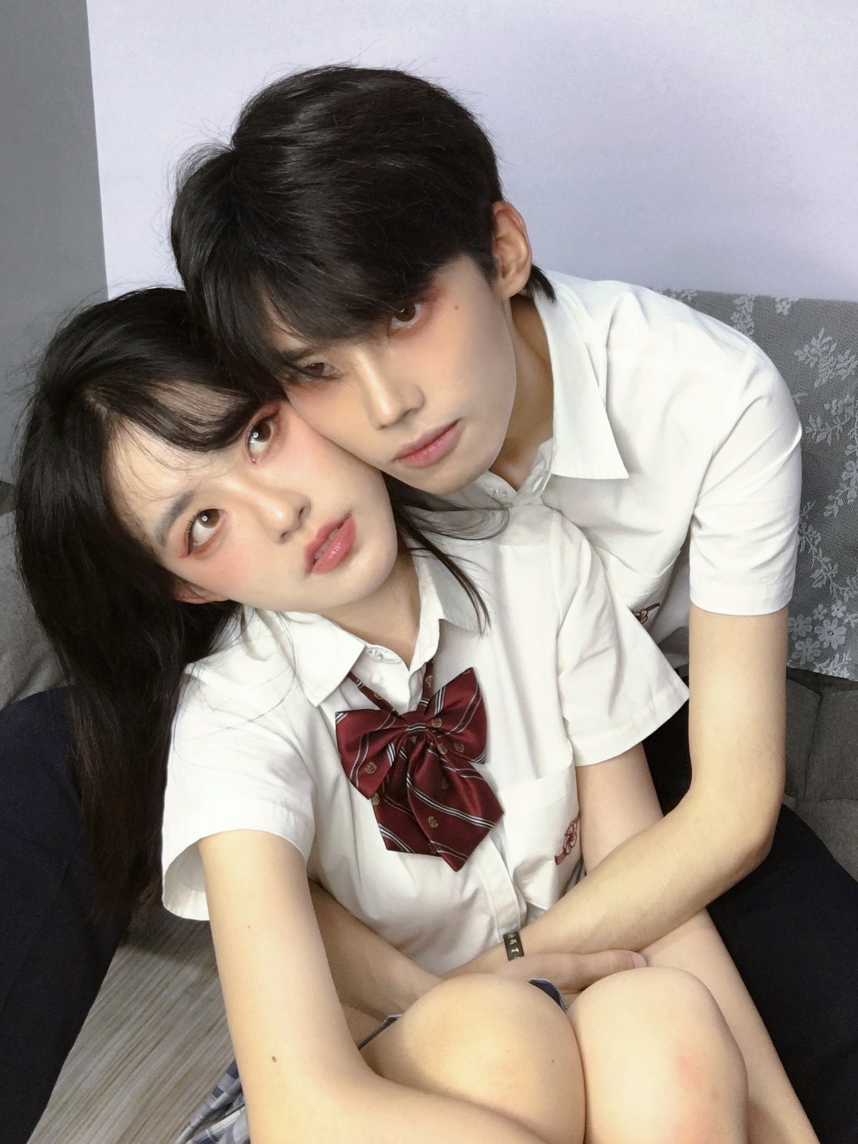 scch角襟包情侣jkdk好穿纯色梅川高纯色原创衬衫衬衫