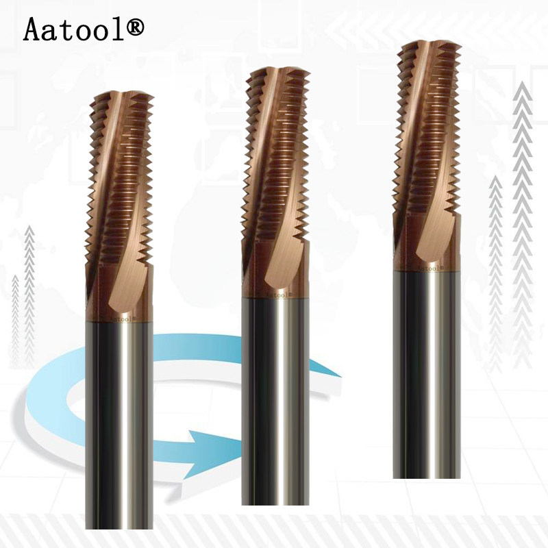 aatool合金铣刀涂层unf美制螺纹牙刀钢用钨钢圆柱铣刀