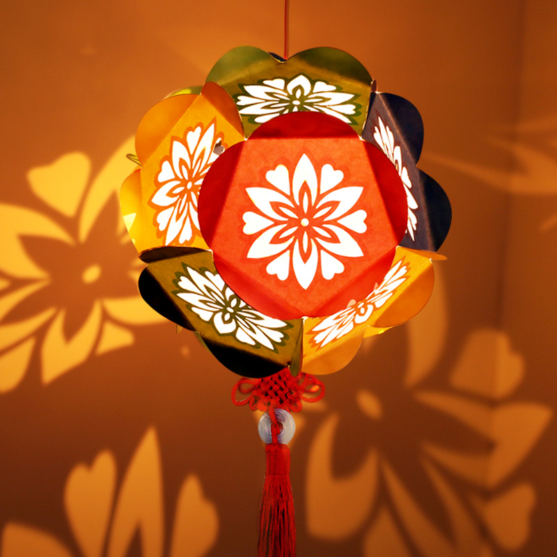 哇尔新年手工灯笼制作diy材料牛年元宵节花灯幼儿园儿童手提发光