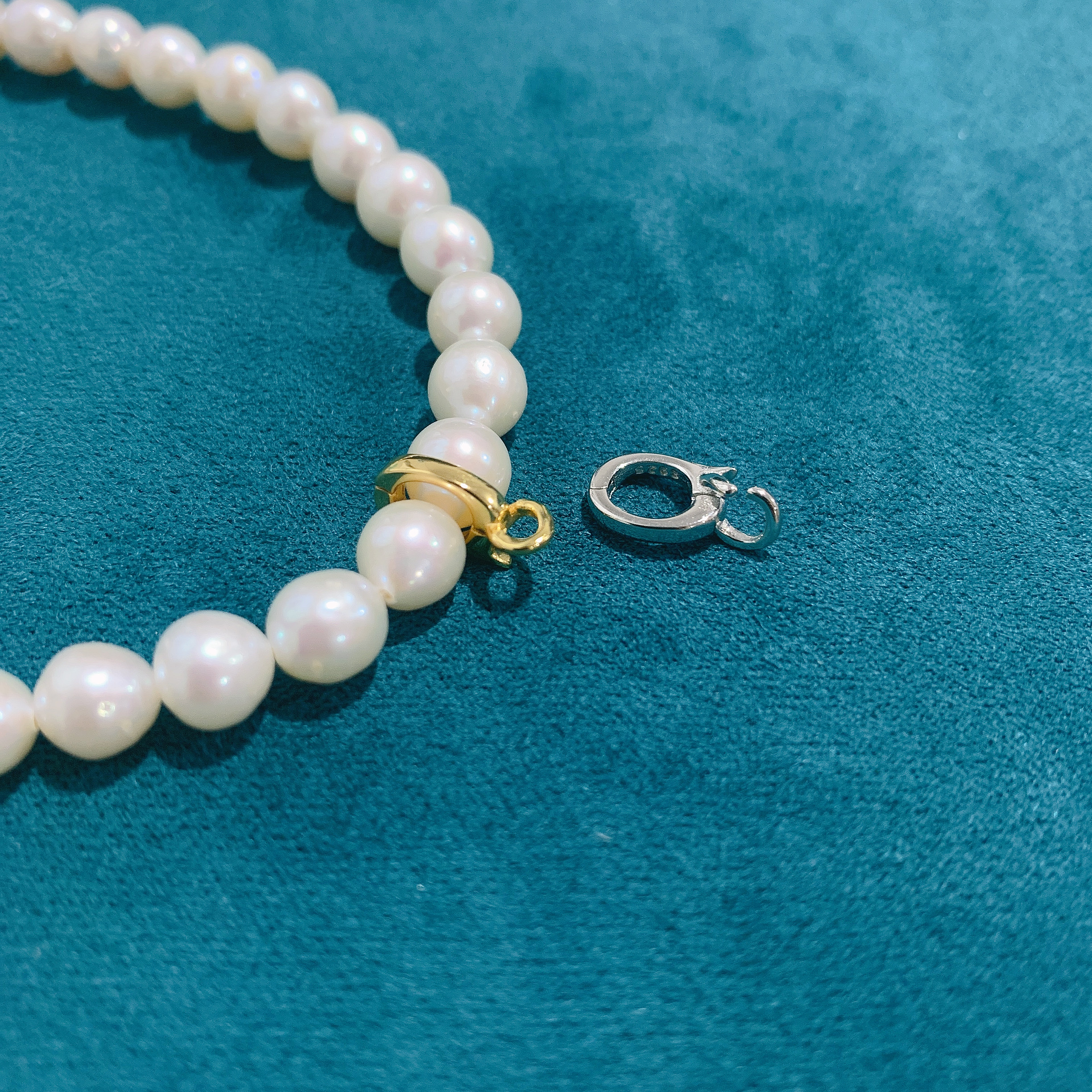 珍珠s925纯银系列淡水万能配件卡扣项链吊坠扣