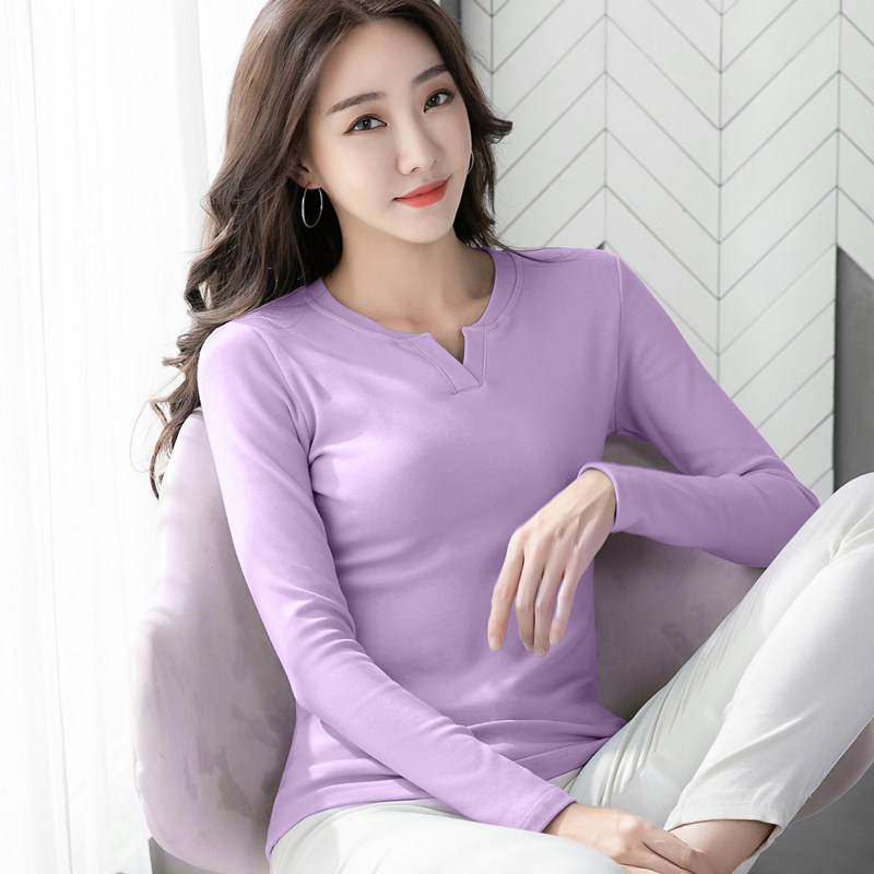 纯棉长袖t恤秋装2020新款秋冬上衣女士秋衣时尚打底衫女洋气外穿