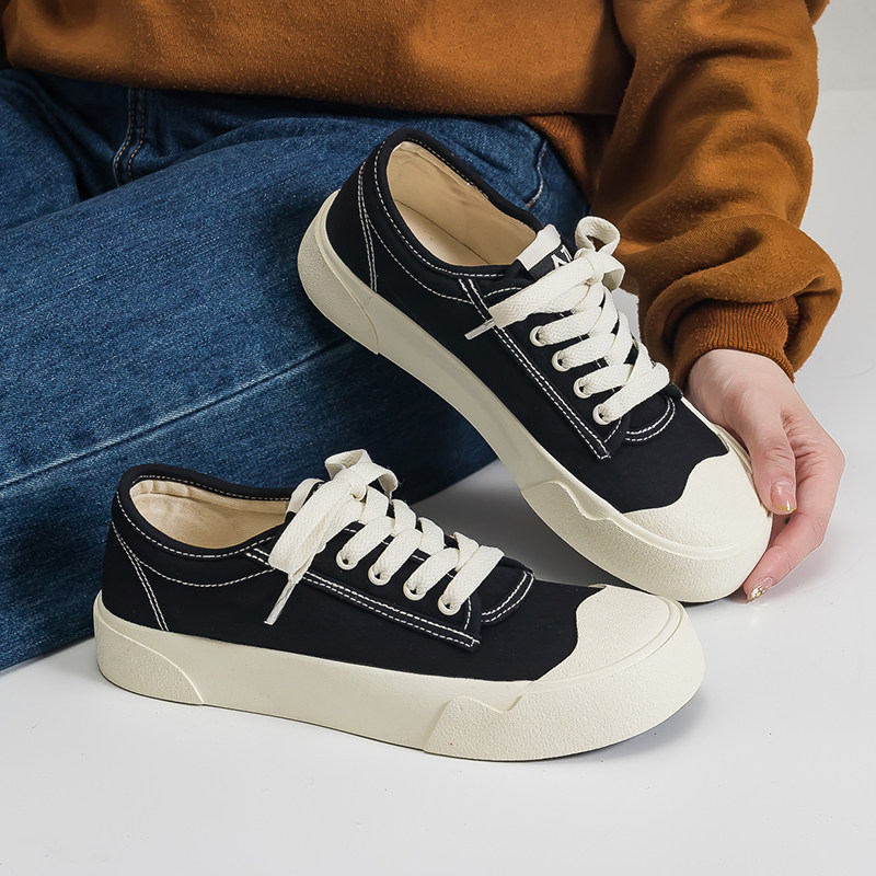 布鞋人本帆布女款2022新款夏季薄款软底大头帆布鞋