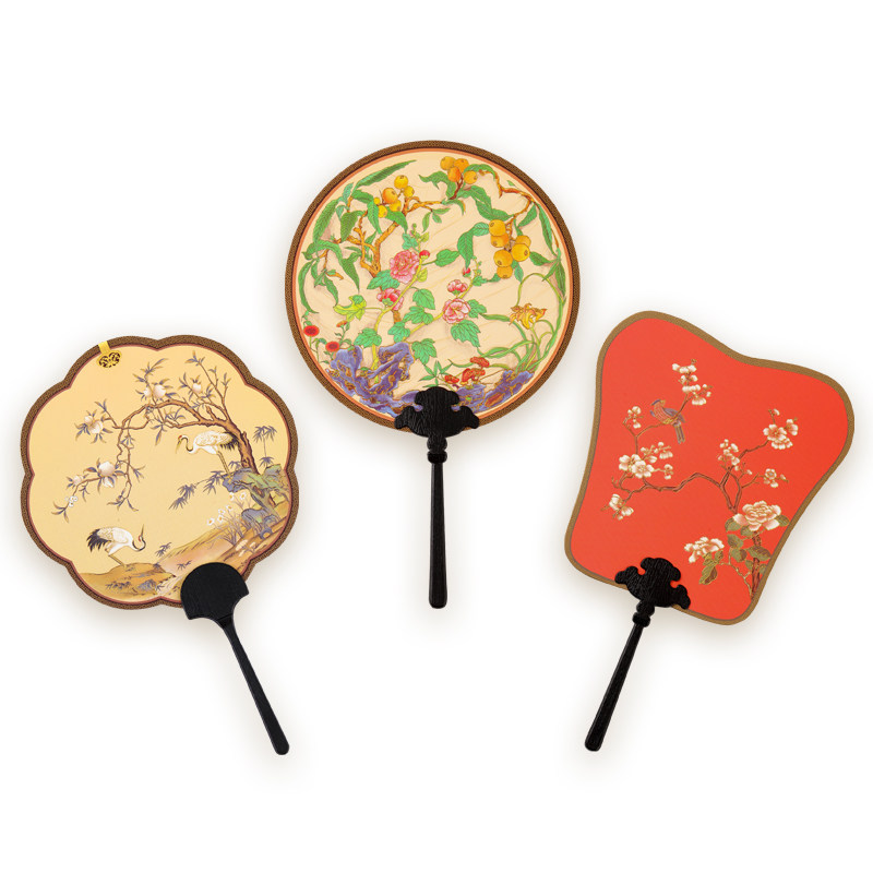 故宫国风双面礼物家居饰品天汉角楼夏天汉团扇宫廷扇子