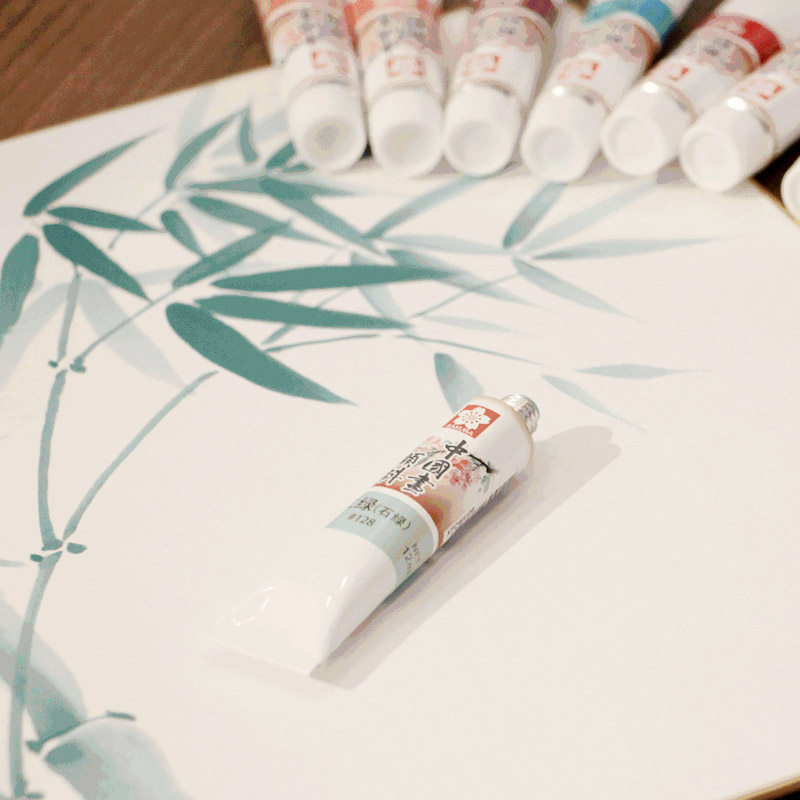 颜料sakura日本樱花文具画材中国画12色国画颜料