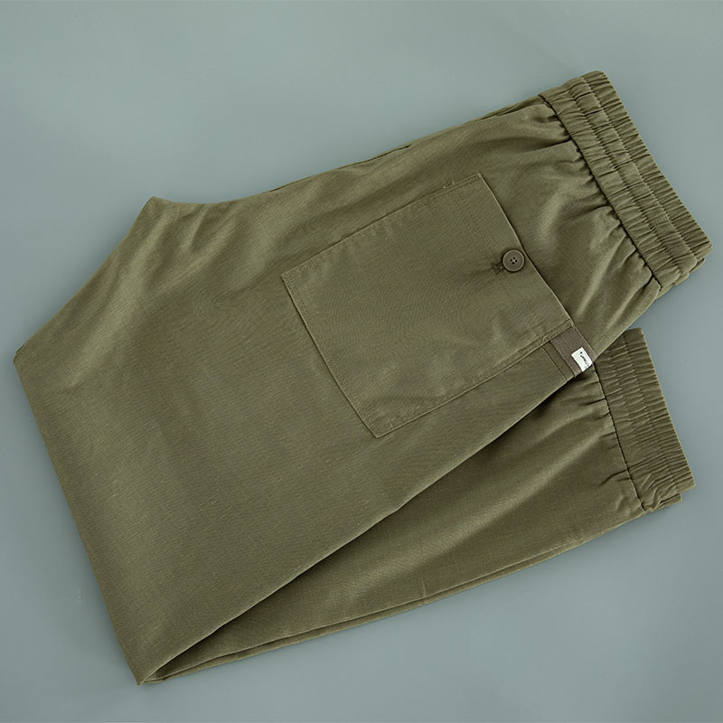 亚麻柔软透气！夏季薄款休闲裤男宽松束脚九分工装裤外贸尾单男装