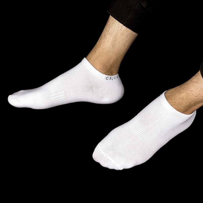 袜子男短袜纯棉夏季薄款防臭吸汗透气黑白男士运动袜