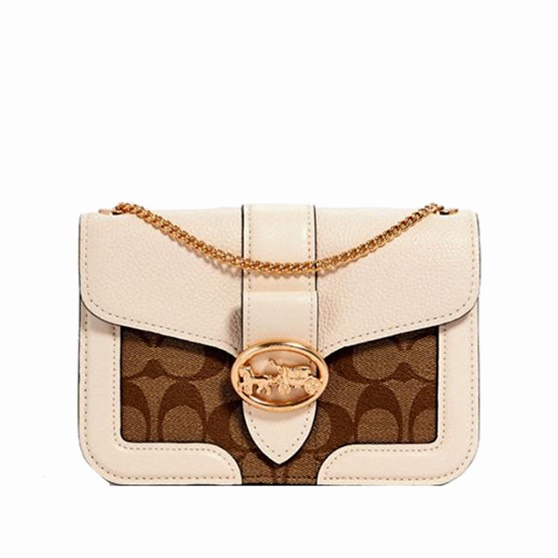 coach蔻驰女包georgie系列单肩斜挎包迷你小方包盒子通用款女包