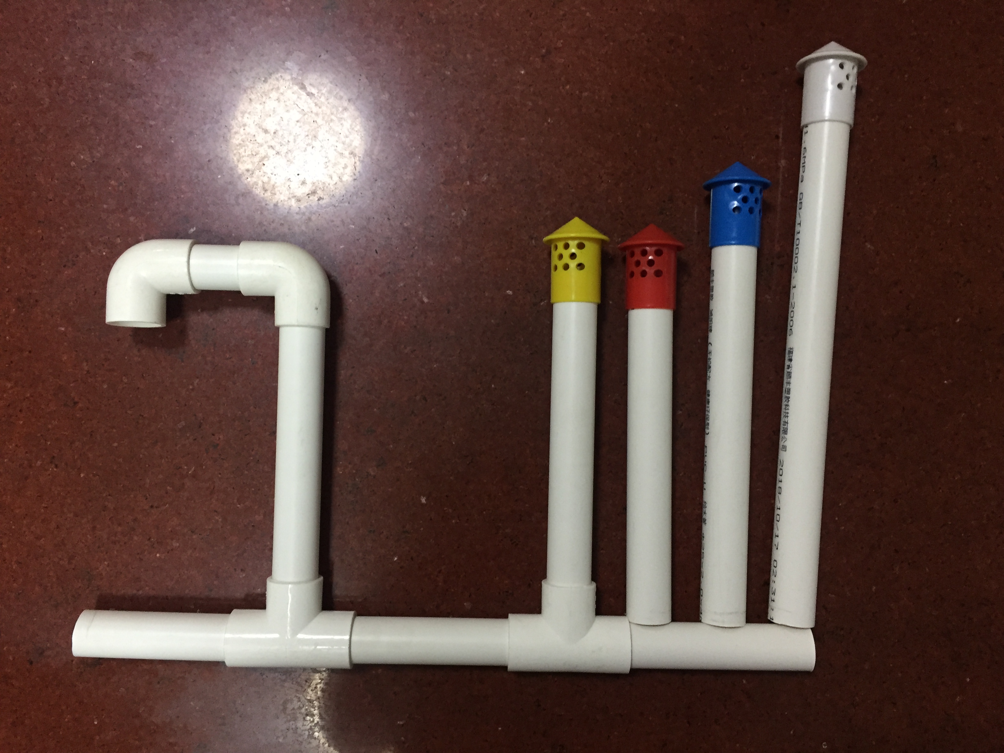 新款中央空调透气冷凝水管pvc排气冒吊码吊杆插卡空调