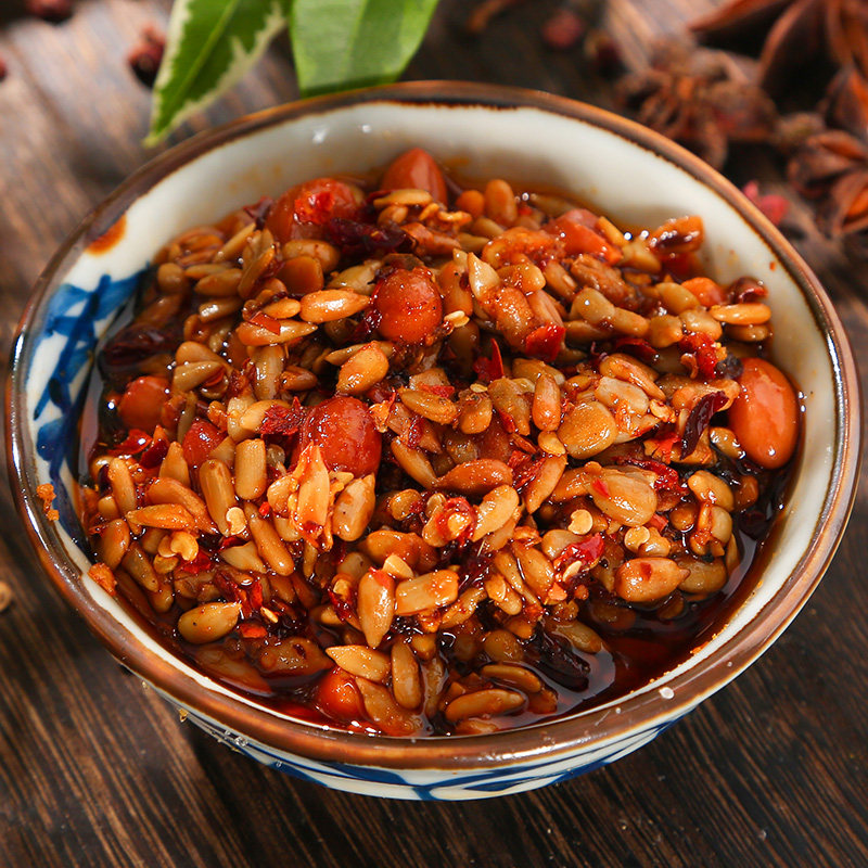 香脆五仁酱香油辣椒香辣四川特产凉拌辣椒油拌面拌饭微辣65kg