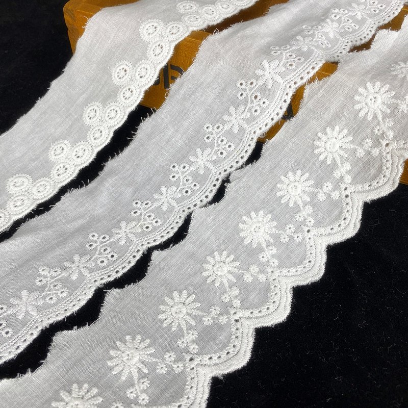 2021新款5cm白色民族风纯棉棉布刺绣蕾丝蕾丝花花边