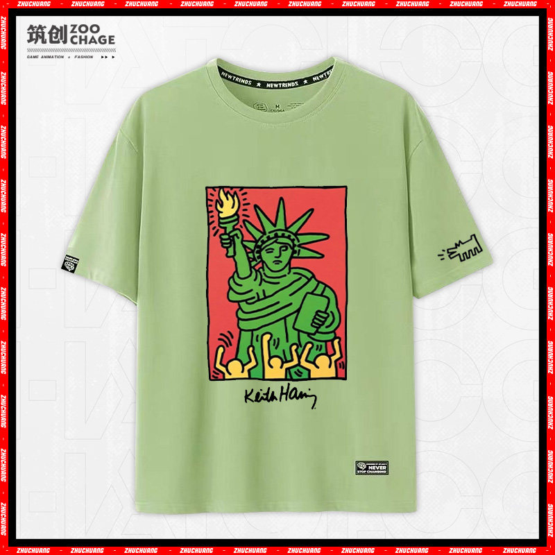 keithharing联名凯斯哈林短袖情侣装小众设计inst恤