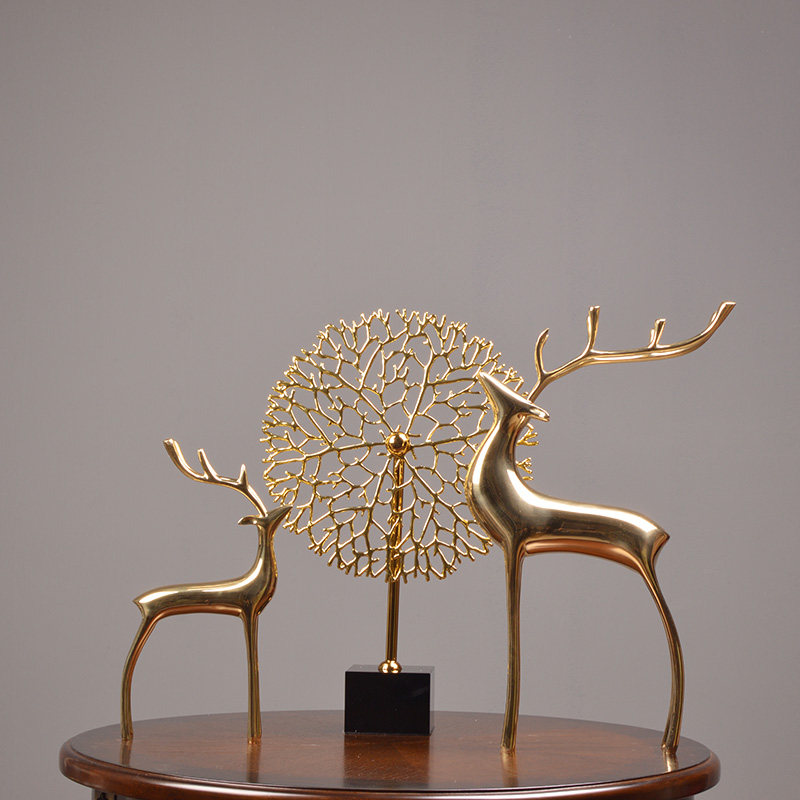 轻奢纯铜摆件高档商务祥瑞创意现代客厅电视柜摆件