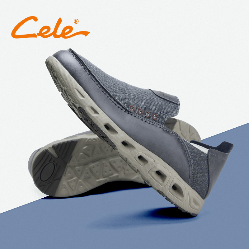 Cele策乐休闲鞋男潮百搭套脚男鞋子春季新款布鞋透气一脚蹬乐福鞋