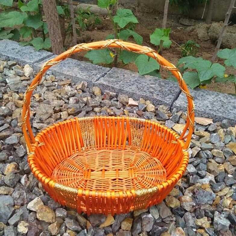 手提手提篮篮筐送礼花篮藤编宿舍果蓝家用水果篮礼品篮子家居商.