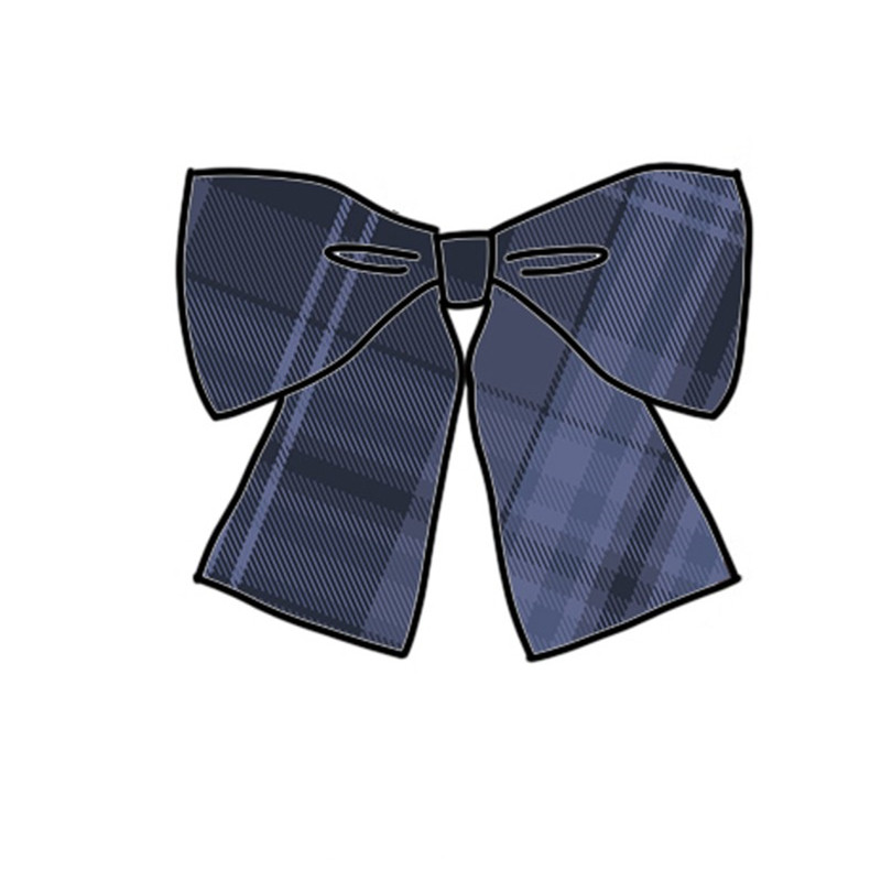 原创背带领结兔耳平角格裙正版制服蓝沢jk领结