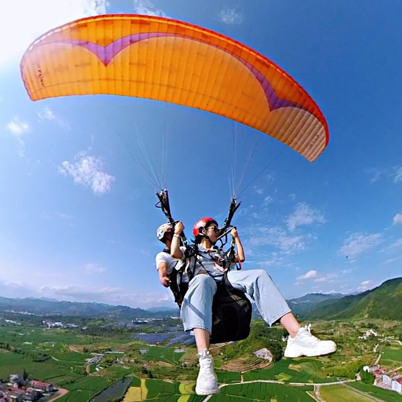 海南三亚亚龙湾陵水红角岭滑翔伞含视频博鳌海花岛高空跳伞一日游