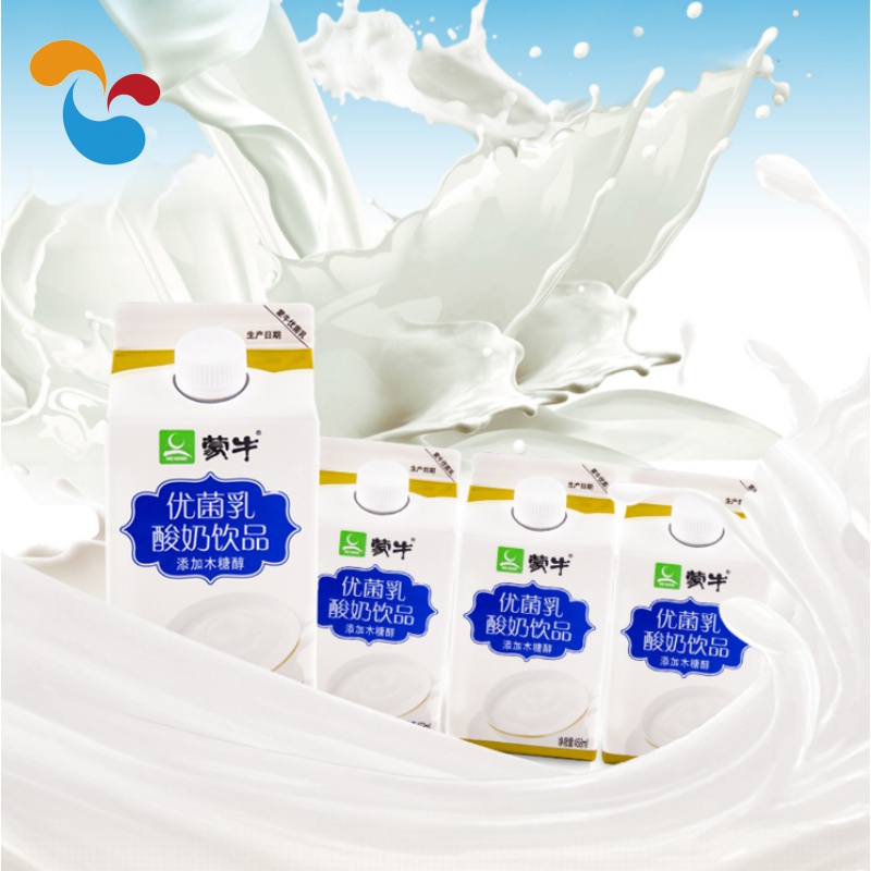 蒙牛458ml优菌乳无糖酸奶饮品添加木糖醇12盒酒店饭店整箱屋顶盒