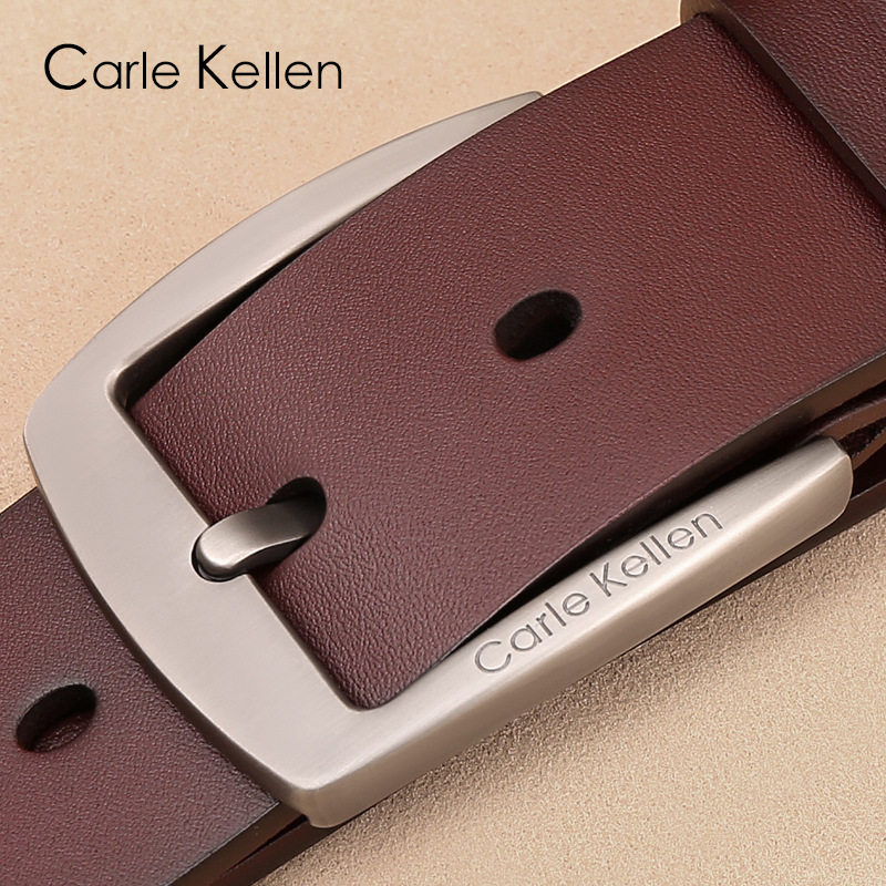 carlekellen正品男士皮带真皮针扣2021新款名牌高档腰带