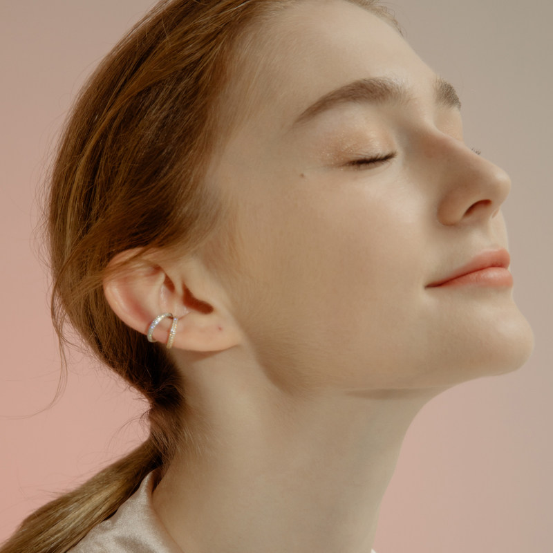 eeke studio晶钻耳夹无耳洞女耳钉2020年新款潮侧耳