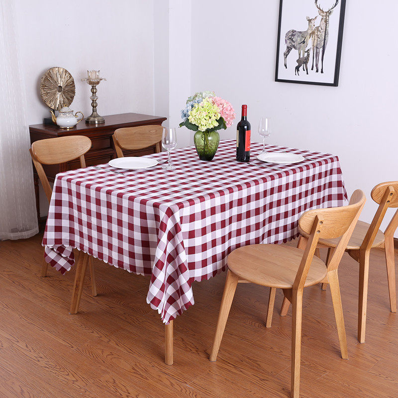 昊宇格子桌布长方形方桌欧式田园酒店西餐厅茶几布台布餐桌布布艺