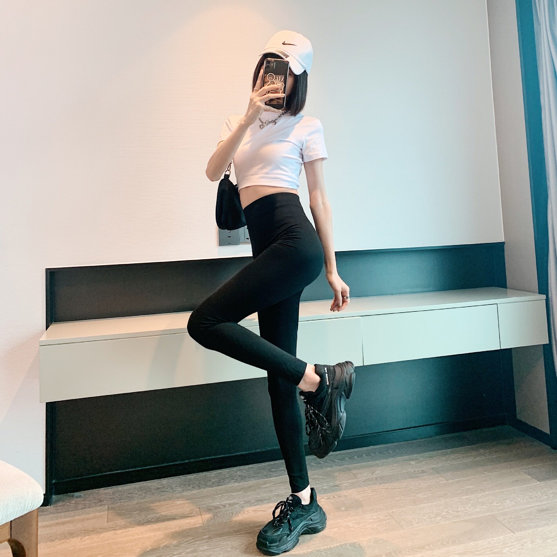 【芭比鲨鱼皮裤】厂货2022女新款哑光锦纶面膜高弹高腰收腹打底裤