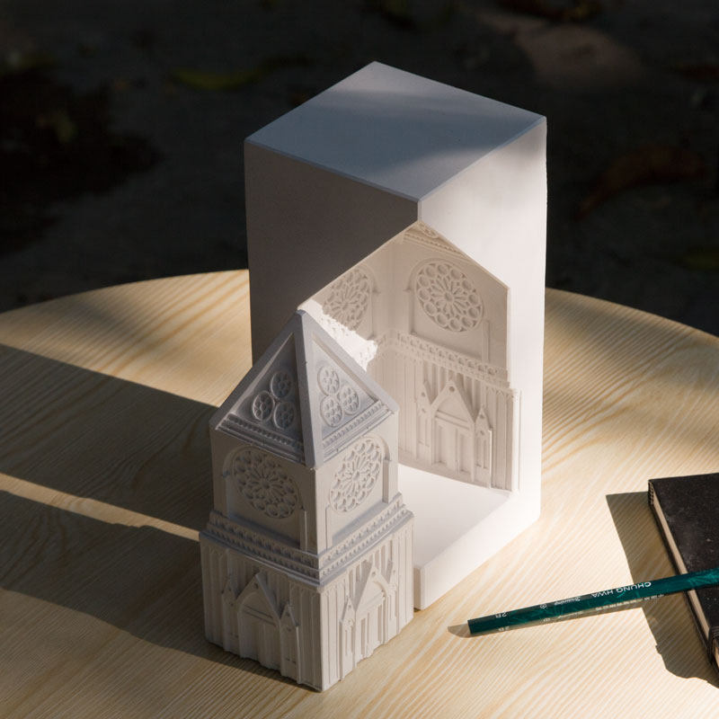 水泥建筑模型摆件北欧创意家居装饰个性书立书桌桌面摆件