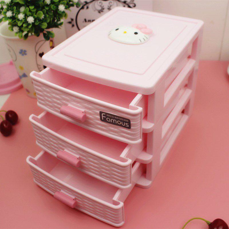 收纳盒子卡通小手饰品女孩装饰女生首饰三层首饰盒