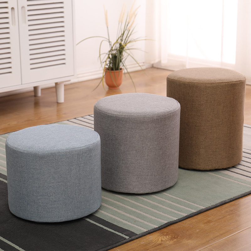 换鞋家用客厅凳子成人布艺圆墩梳妆简约沙发换鞋凳