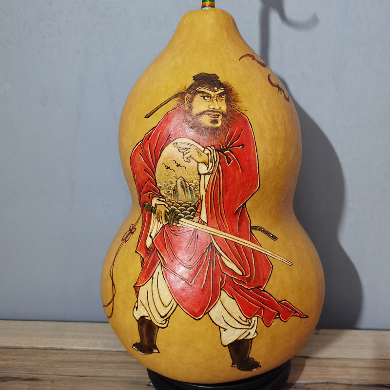 天然葫芦手工烙画传统人物钟馗风水客厅摆件镇葫芦