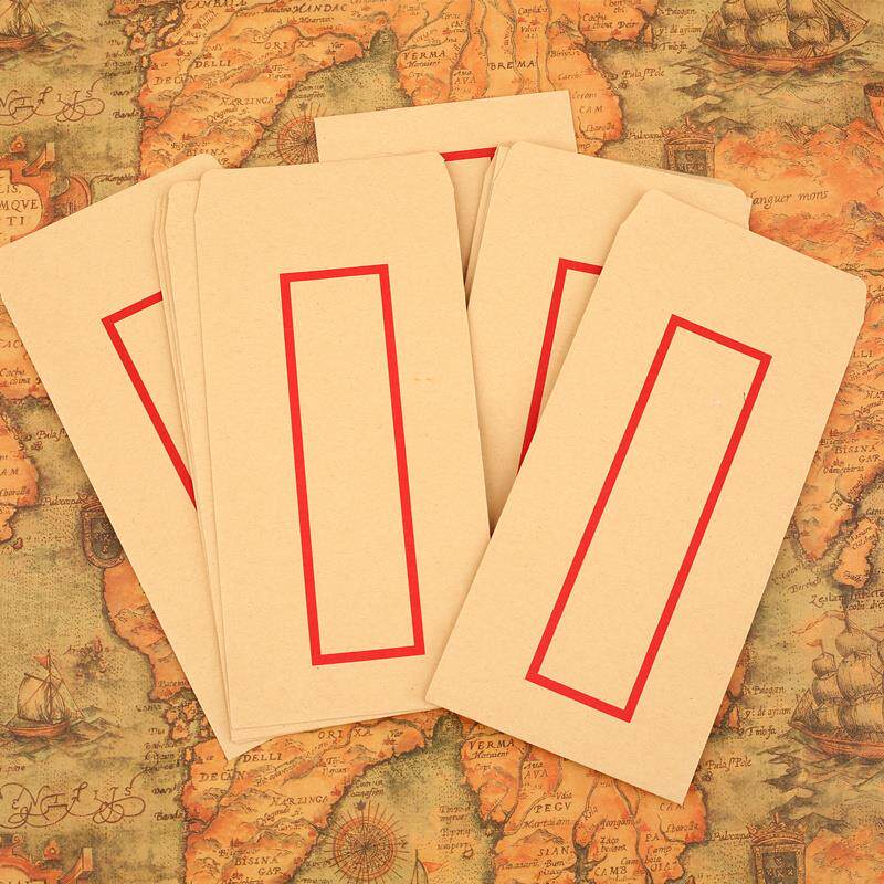 毛笔古典纸袋国风中国白色信封书信牛皮书法信封